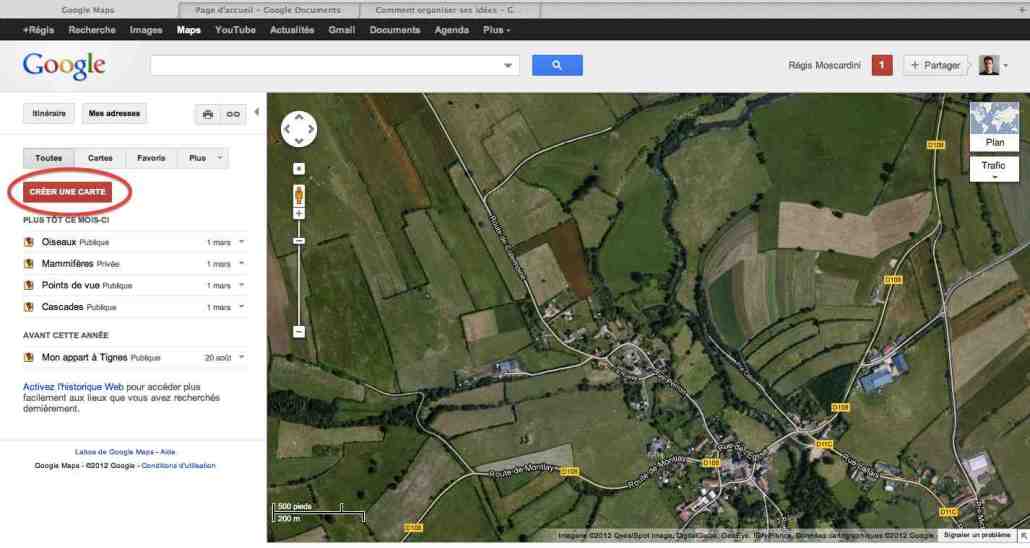 capture écran google maps création carte