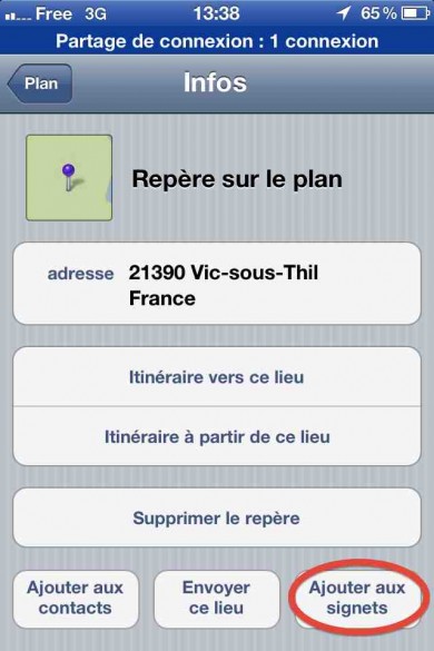 capture ecran iphone google maps 5