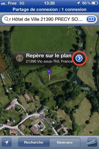 capture ecran iphone google maps 6