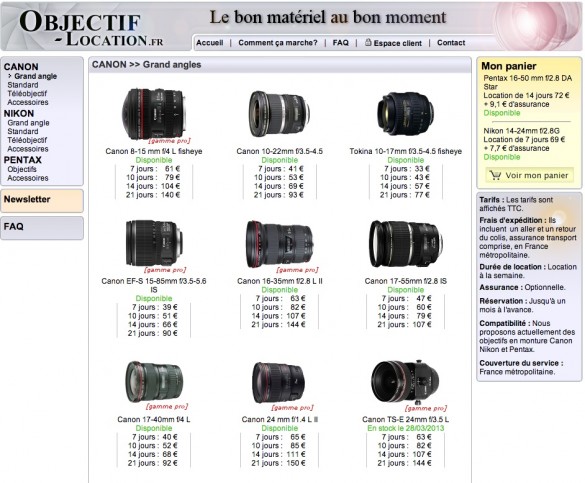 site internet objectif location