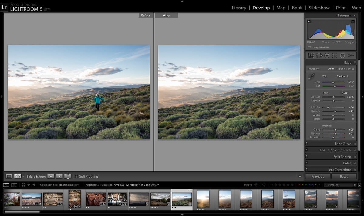 L'interface du logiciel Lightroom 5 d'Adobe